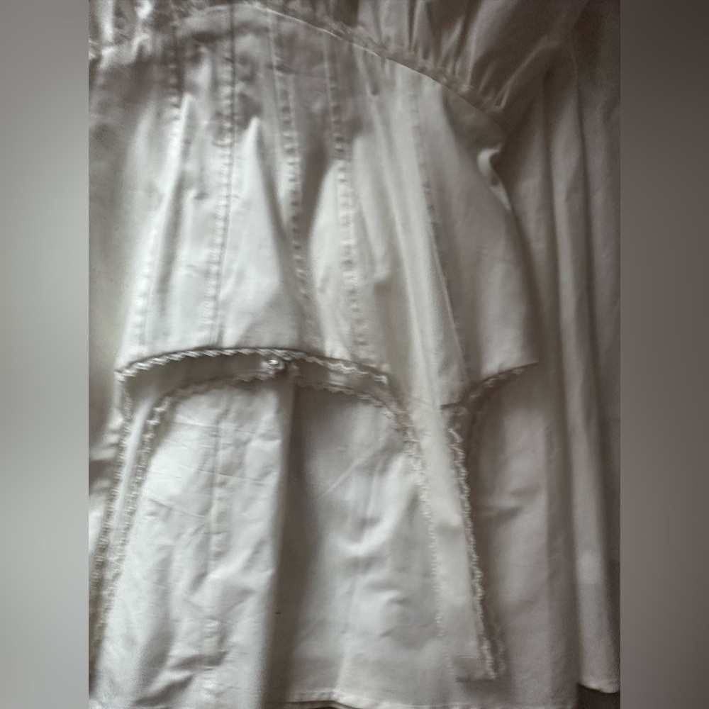 WAYF White Lace Trim Corset Bodice Midi Dress Romantic Fit & Flare XS - Picture 4 of 14